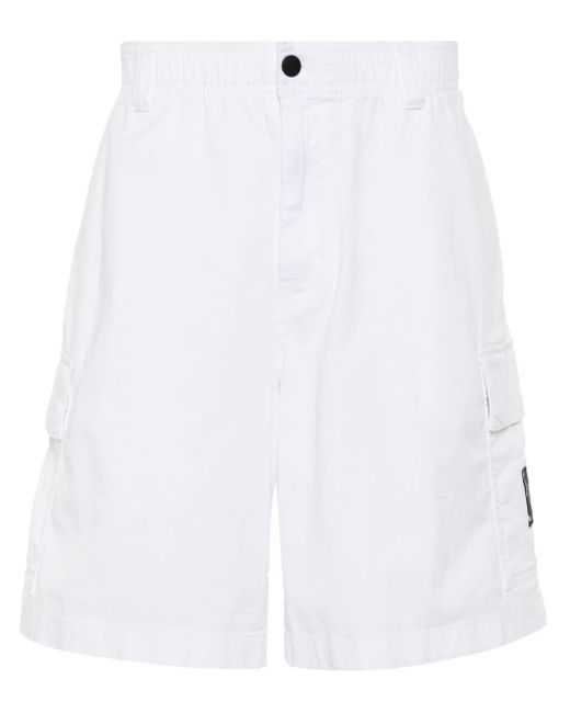 Short en serge à poches cargo Calvin Klein pour homme en coloris White