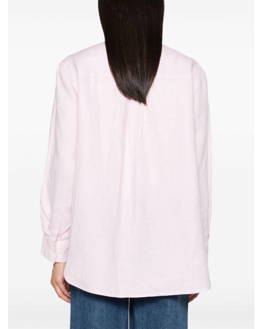 Samsøe & Samsøe Pink Salova Button-up Linen Shirt
