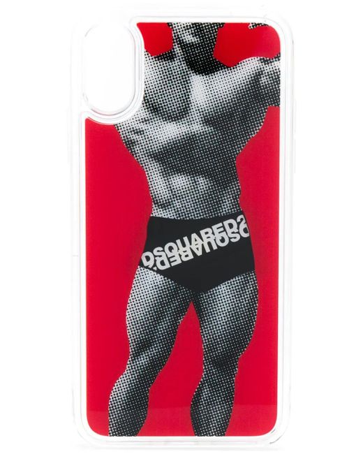 DSquared² Red Happy Leaf Logo Boxers Iphonex Case for men