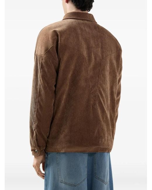 Gcds Brown Corduroy Shirt Jacket for men