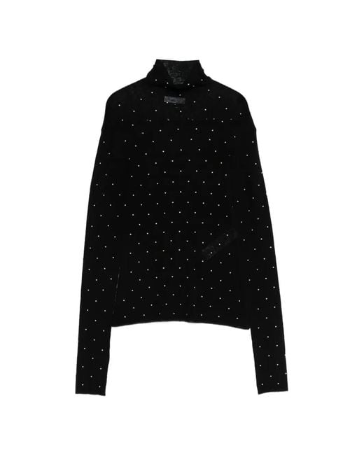 Rabanne Black Roll-Neck Top