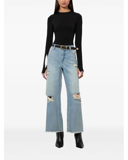 Alice + Olivia Blue Devoe Ankle Jean