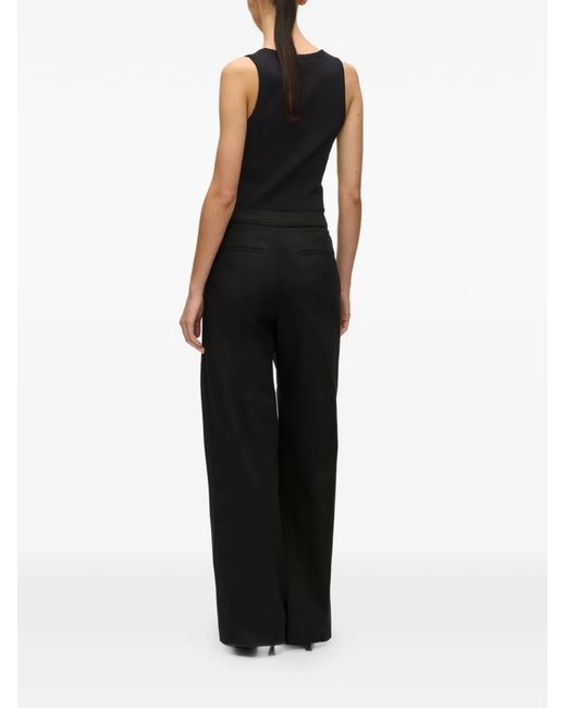 Karl Lagerfeld Black Pantalon De Tailleur X Amber Valletta À Design Structuré