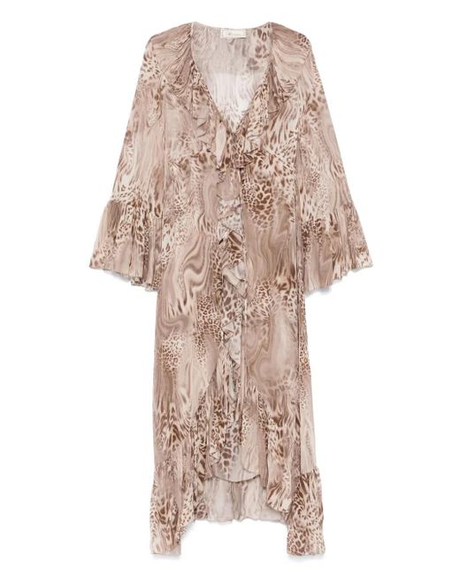 Blumarine Natural Maxikleid Mit Print