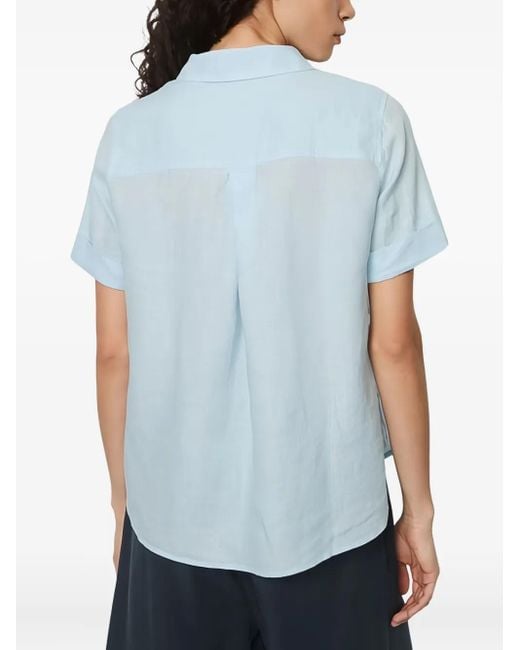 Marc O' Polo Blue Short-Sleeves Button-Up Shirt
