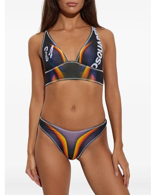 DSquared² Blue Printed Bra