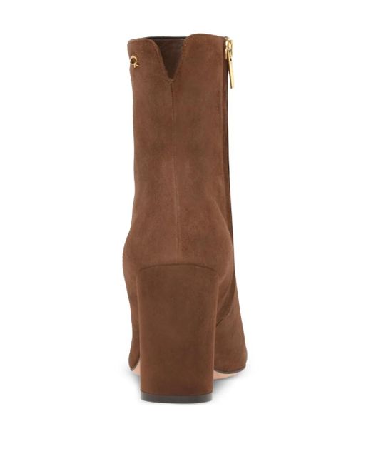 Gianvito Rossi Brown 85Mm Lyell Pointed-Toe Ankle Boots