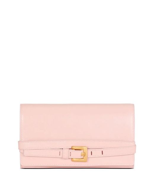 Balmain Pink Shuffle Calfskin Wallet With Chain