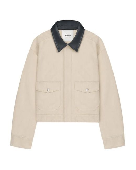 Nanushka Natural Nowell Collar Shirt Jacket for men