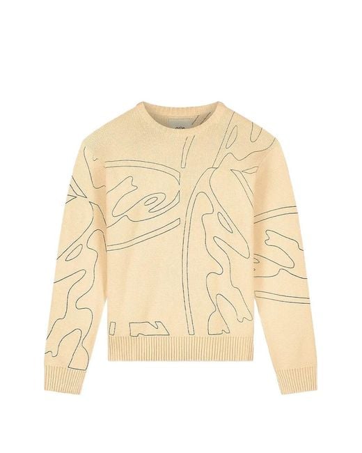Arte' Natural Crew Neck Long-Sleeve Sweater for men