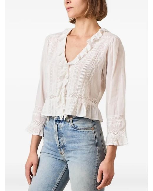 Top Eldoris Con Ruches di Doen in White