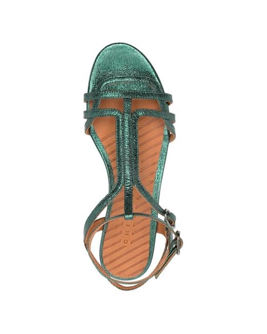 Chie Mihara White Yael T-Strap Leather Sandals