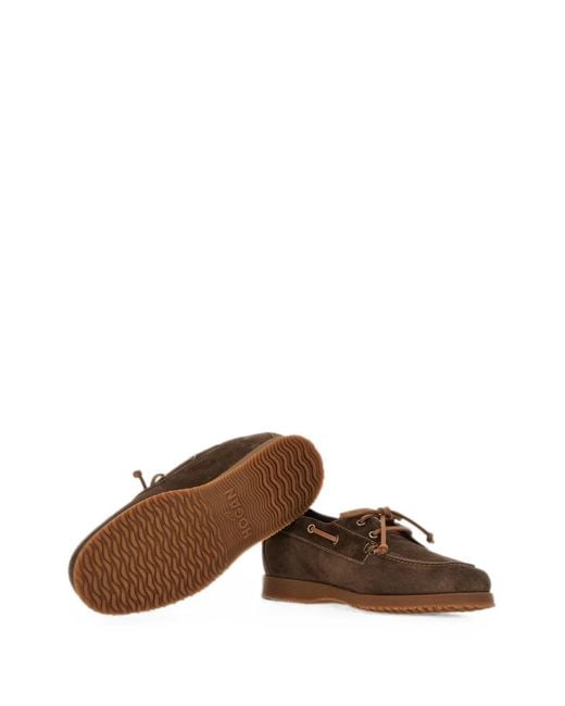 Hogan Brown Mocassins Bateau Traditional for men