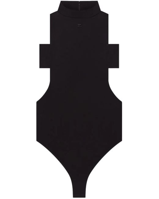 Courreges Black Mock-Neck Bodysuit
