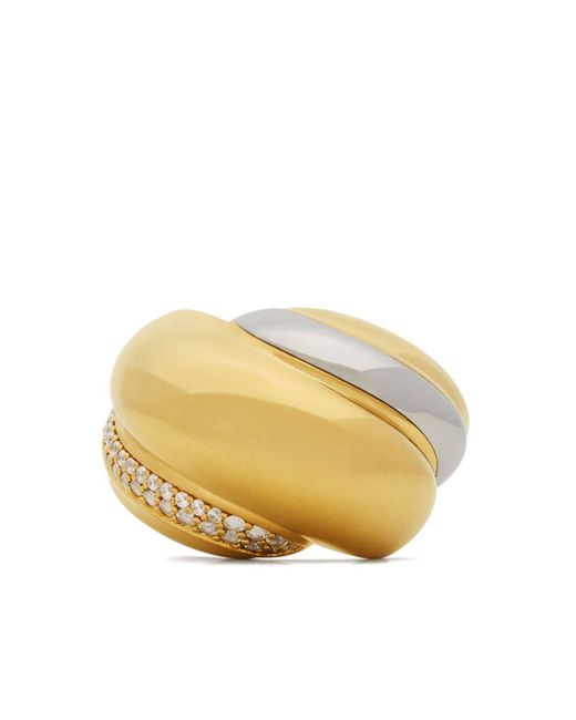 Saint Laurent Natural Whirlwind Crystal Ring
