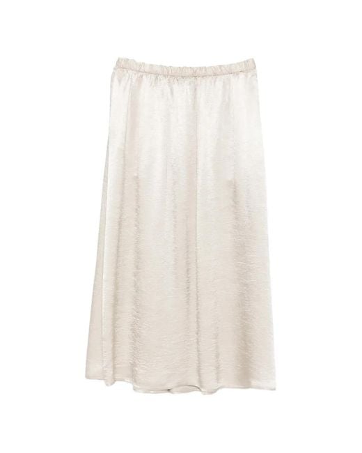 Enza Costa White Satin Skirt