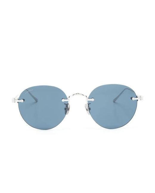 Cartier Blue Round-Frame Tinted Sunglasses for men