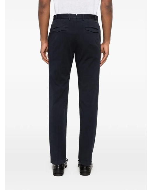 PT Torino Black Belt-Loop Trousers for men