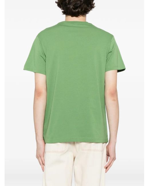 Roberto Cavalli Green Graphic-Print Cotton T-Shirt for men
