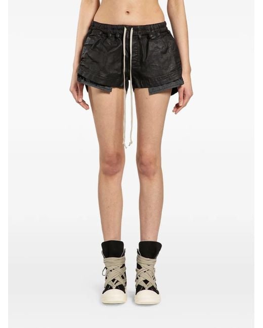 Rick Owens Black Denim Shorts