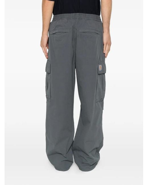 Carhartt Gray Mandler Logo-Patch Cargo Pants for men