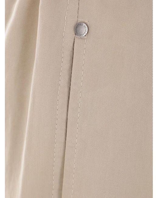 Brunello Cucinelli Natural Relaxed Fit Trousers With Elasticated Waistband