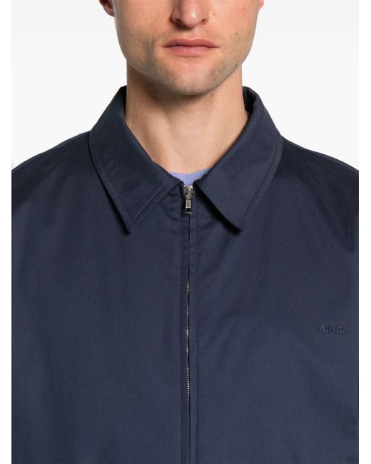 A.P.C. Blue Gilbert Cotton Shirt Jacket for men