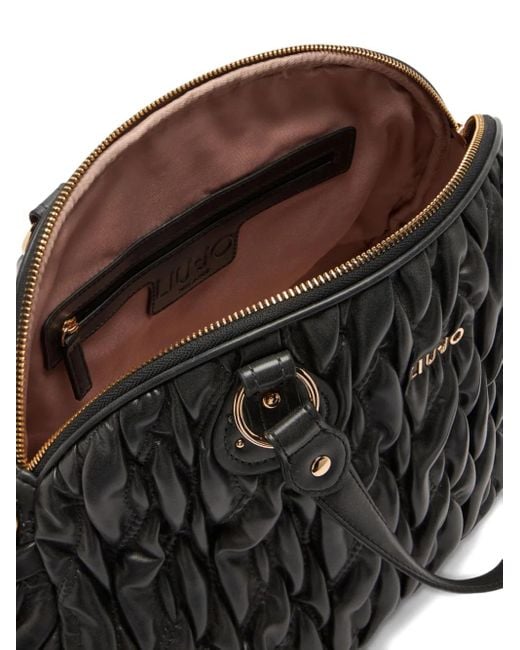 Liu Jo Black Mittelgroßer Matelassé-Tote Bag mit Reißverschluss