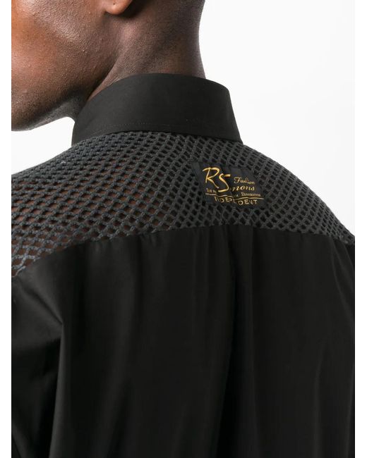 Raf Simons Black Logo-Patch Long-Sleeve Shirt for men