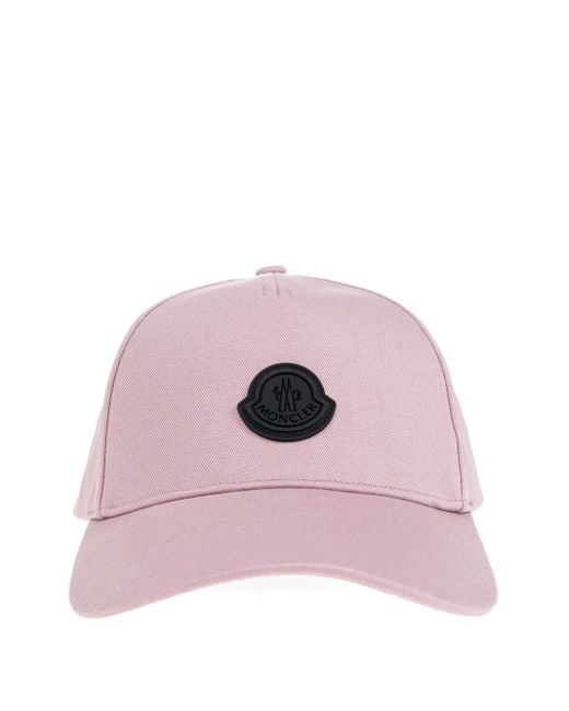 Moncler Pink Logo-Patch Cotton Cap