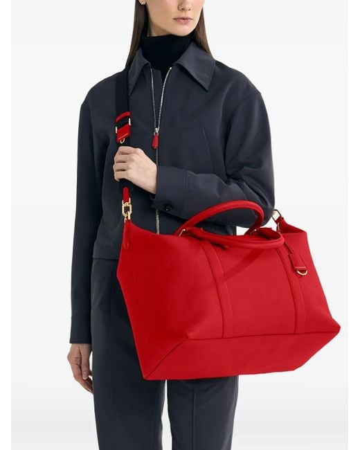 Maison De Sabre Red Large Leather Weekender Bag
