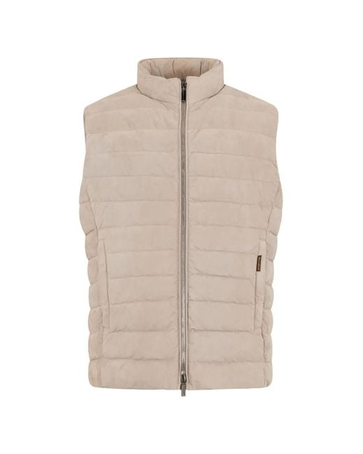 Moorer Natural Padded Zip Gilet for men