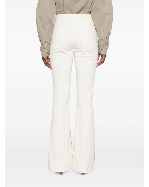Jacob Cohen White Logo-Patch Flared Jeans