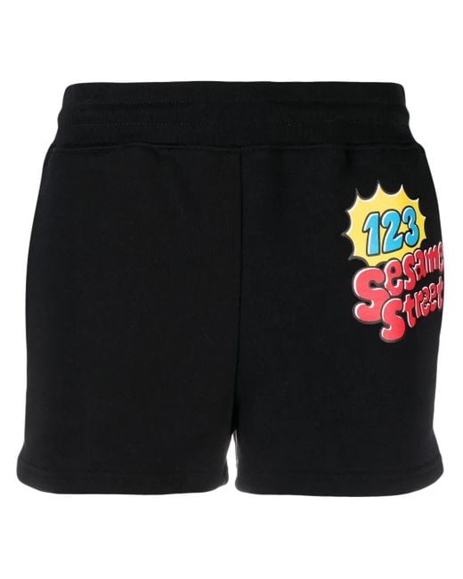 Moschino Black Sesame Street Track Shorts