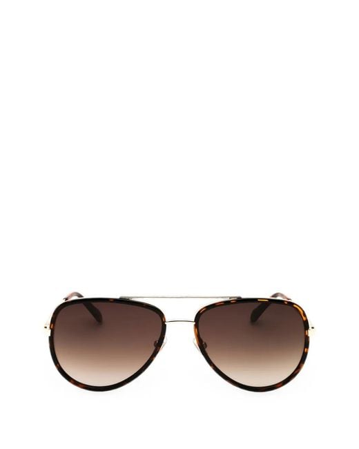 Fossil Metallic Marley Pilot Tortoiseshell-Effect Sunglasses