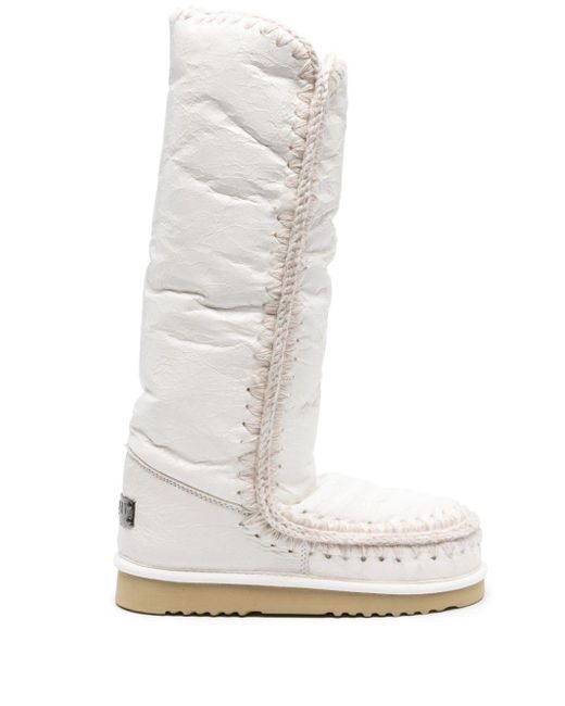 Mou White Eskimo Logo-patch Boots