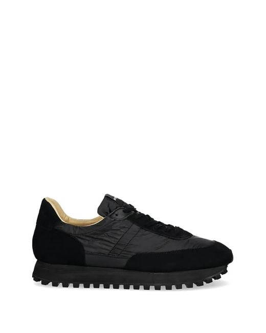 Novesta Black Marathon Runner Suede Panel Sneakers for men