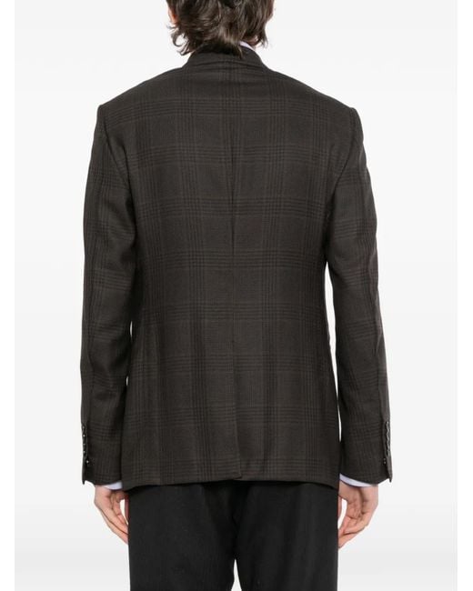 Tom Ford Black Plaid Blazer for men