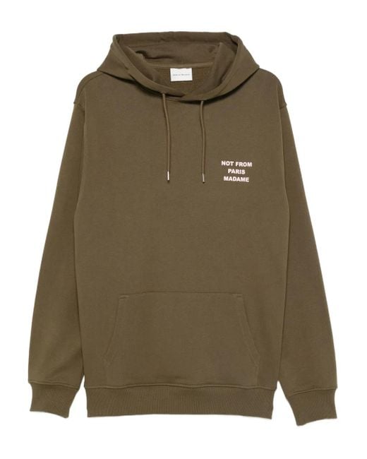 Drole de Monsieur Green Le Slogan Cotton Hoodie for men
