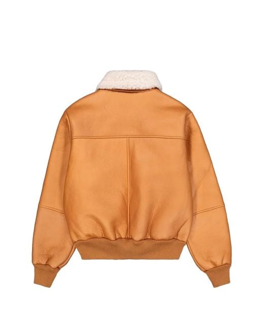 Giacca B-15 Mod Con Zip di Alpha Industries in Orange da Uomo