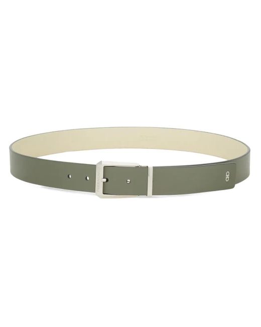 Cintura Con Logo Inciso di Ferragamo in Green da Uomo