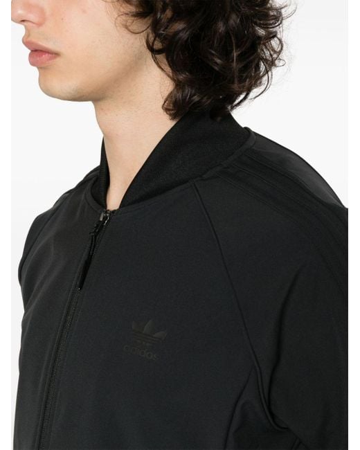 Adidas Black Sst Zip-up Sport Jacket for men