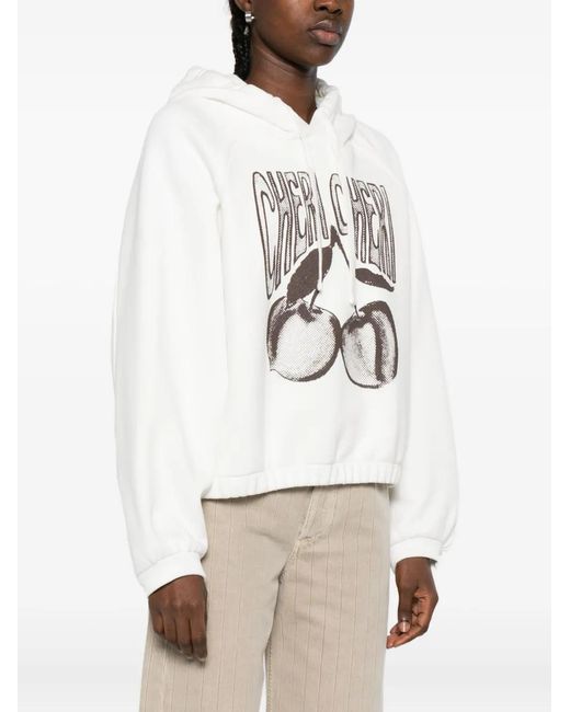 Dorothee Schumacher White Cherry-Print Hooded Top