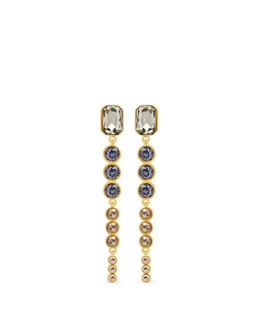 Oscar de la Renta Metallic Drop Earrings
