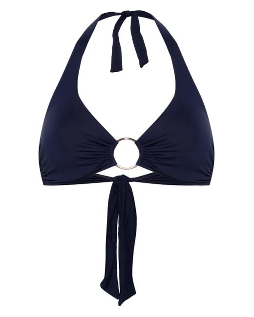 Melissa Odabash Blue Brussels Ring-Detailed Bikini Top