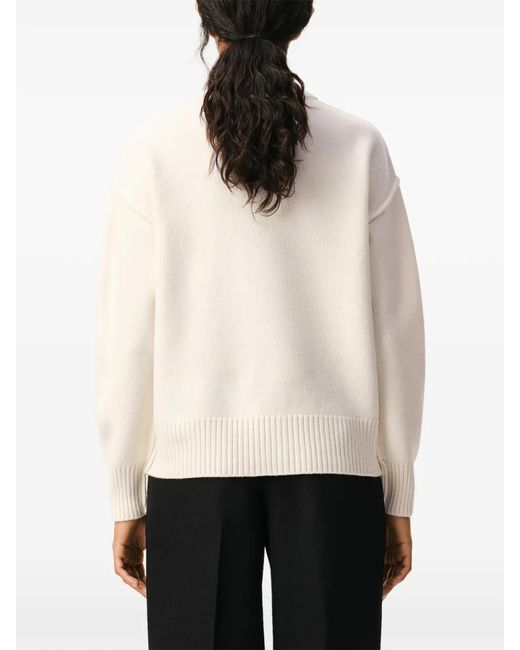AMI Wollen Vest Met Logo in het Natural