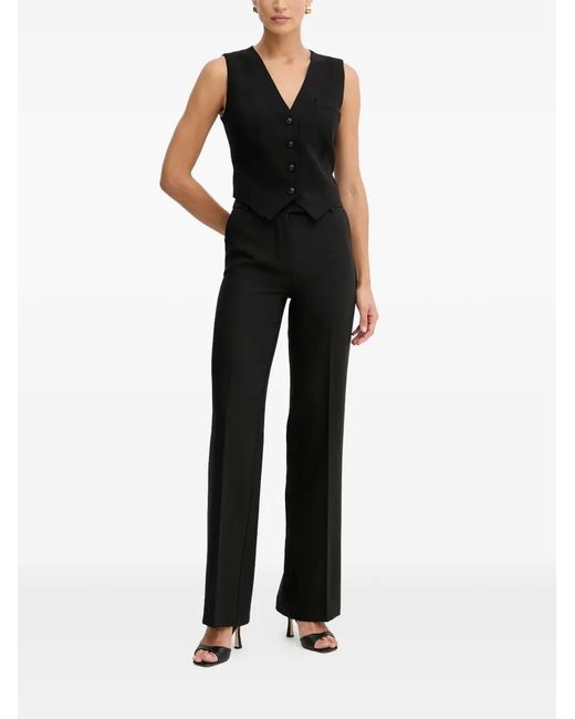 Guess Black Button-Up V-Neck Vest