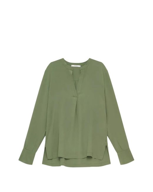 Maliparmi Green V-Neck Long-Sleeve Shirt