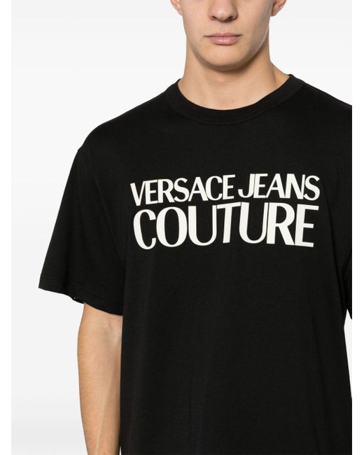 Versace T-Shirt mit Logo-Print in Black für Herren
