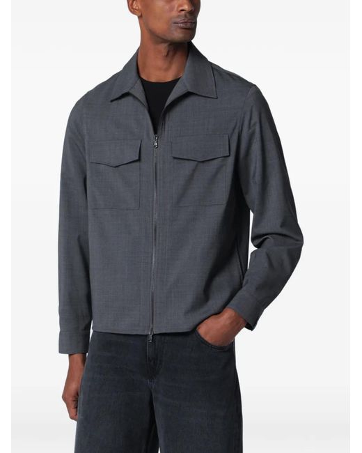 Santaniello Gray Pisa Zip-Up Jacket for men